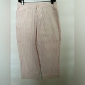 SONOMA PINK & WHITE CAPRI  SIZE 8 WIDE LEG PANTS